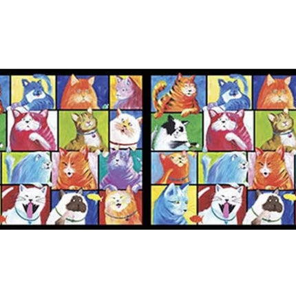 Cat Chat Panel Cotton Fabric