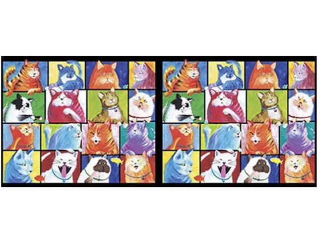Cat Chat Panel Cotton Fabric