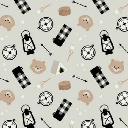Camper Essentials Cream Soft Flannel Fabric