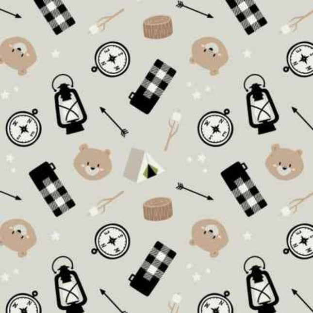 Camper Essentials Cream Soft Flannel Fabric