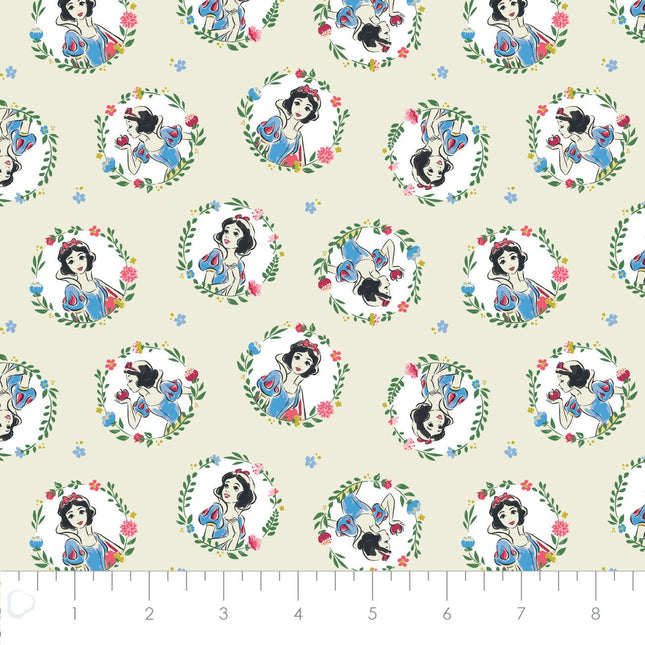 Snow White Wreaths Cream Cotton Fabric