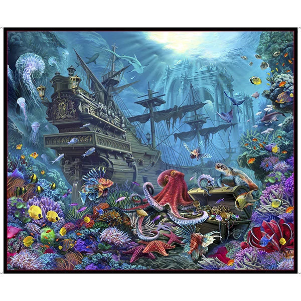 Handmade Tapestry "Treasures at Sea Sunken Ship”