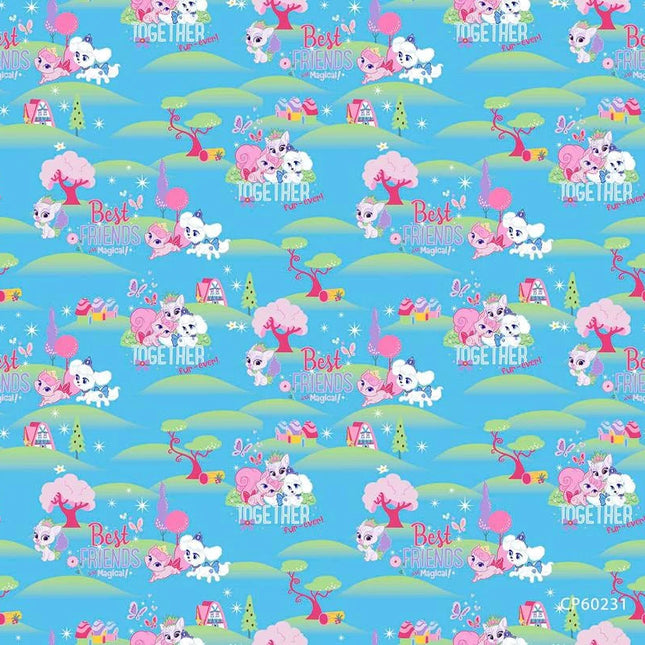 Palace Pets Blue Cotton Fabric