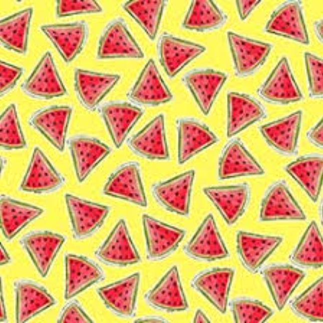 Double Sided Cotton Blanket - Happy Campers Watermelons Yellow Cotton