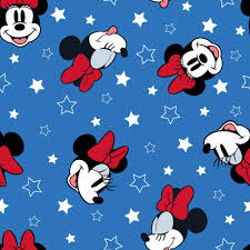 Single Layer Cotton Blanket - Minnie Patriotic Head Packed Cotton