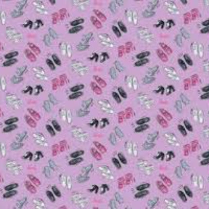 Barbie Girl Shoes Lilac Cotton Fabric