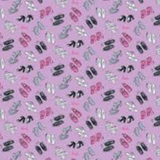 Barbie Girl Shoes Lilac Cotton Fabric