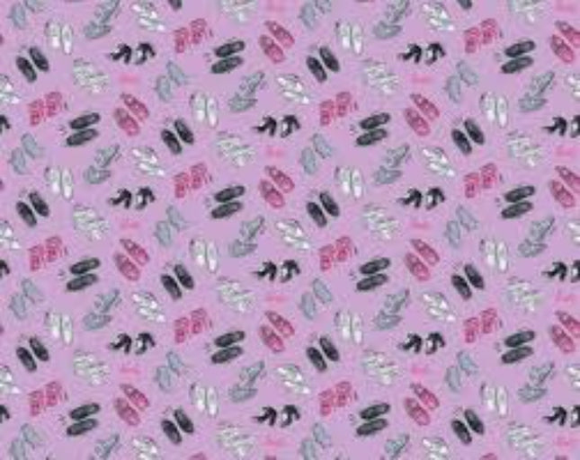 Barbie Girl Shoes Lilac Cotton Fabric