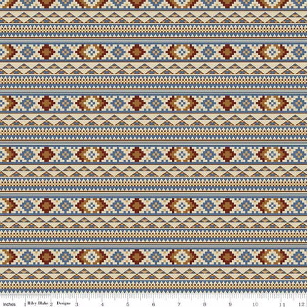 Back of the Chutes Stripe Parchment Cotton Fabric