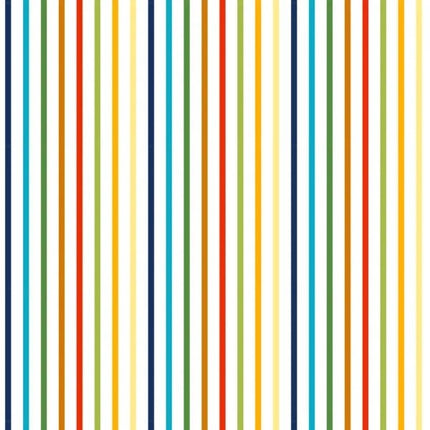 Zooville Stripes White Cotton Fabric