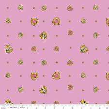 Barbie Malibu Hearts Pink Cotton Fabric Table Runner & Placemats