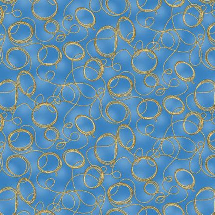 Big Sky Country Ropes Blue Cotton Fabric