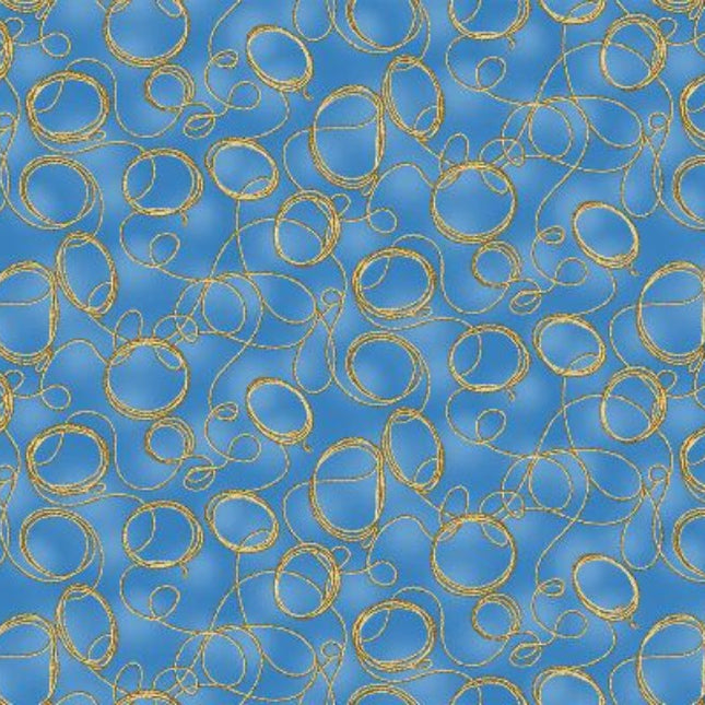 Big Sky Country Ropes Blue Cotton Fabric