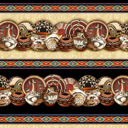 Southwest Pottery Stripe Cotton Fabric