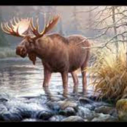 Handmade Tapestry "Moose In HIs Domain”