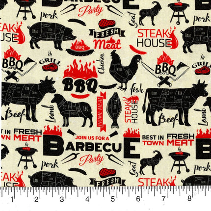 BBQ Allover Cotton Fabric