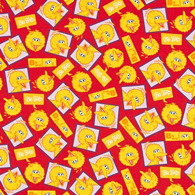 Sesame Street Big Bird Toss Red Cotton Fabric
