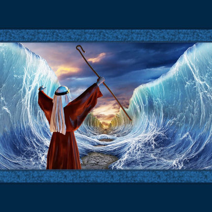 Moses Parts The Sea Panel Cotton Fabric