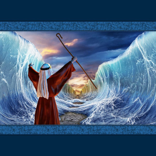 Moses Parts The Sea Panel Cotton Fabric