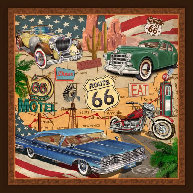 Handmade Tapestry "Route 66 Map”