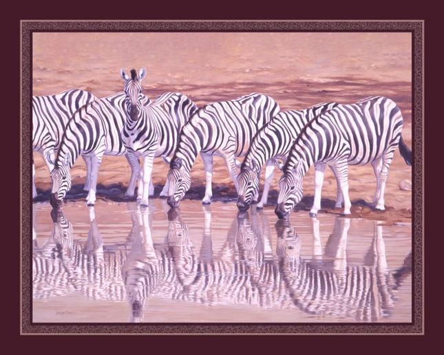 Handmade Tapestry "Zebra Drinking”