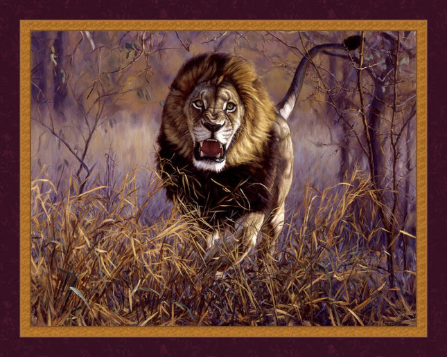Inside The Red Zone Lions 45" Wide Cotton Panel Fabric