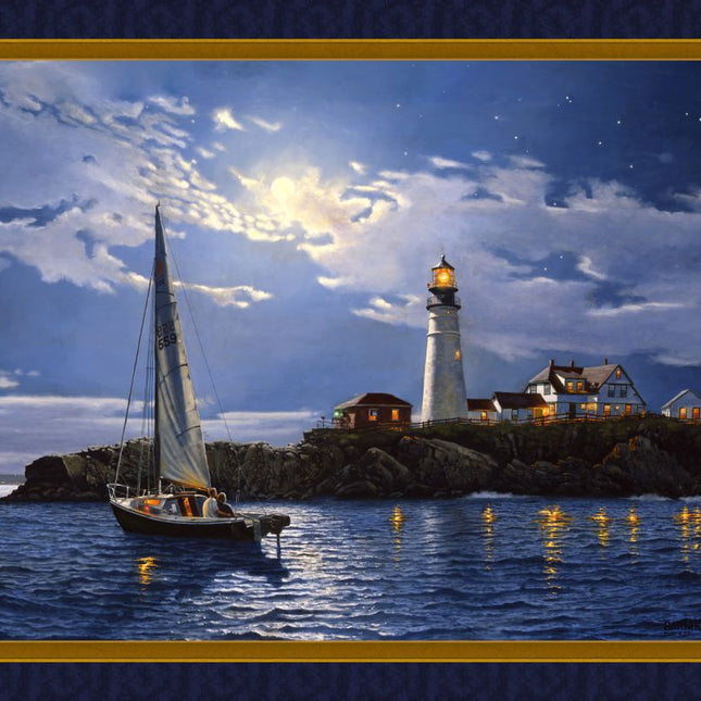 Serenity Lighthouse Cotton Panel