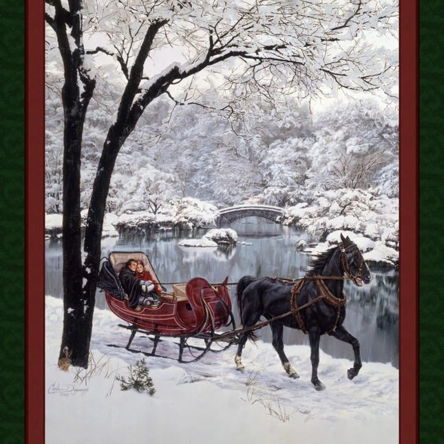 Handmade Tapestry "Snow Glory Horse Sled”