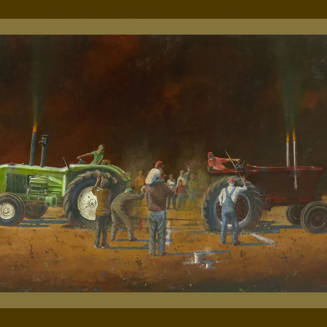 Handmade Tapestry "Tug of War Tractor”