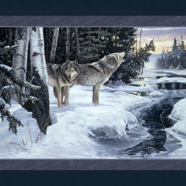 Wilderness Cry Wolf 45" Wide Cotton Panel Fabric