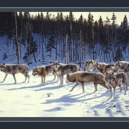 The Gathering Wolves Panel Cotton Fabric