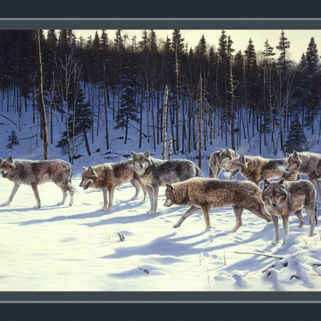 The Gathering Wolves Panel Cotton Fabric