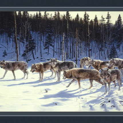 Handmade Tapestry "The Gathering Wolves”