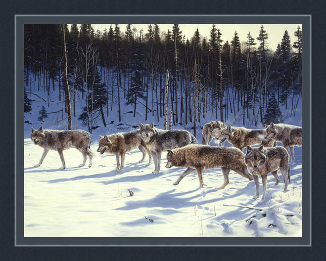 Handmade Tapestry "The Gathering Wolves”