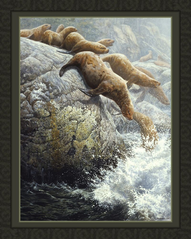 The Plunge Seal 45" Wide Cotton Panel Fabric