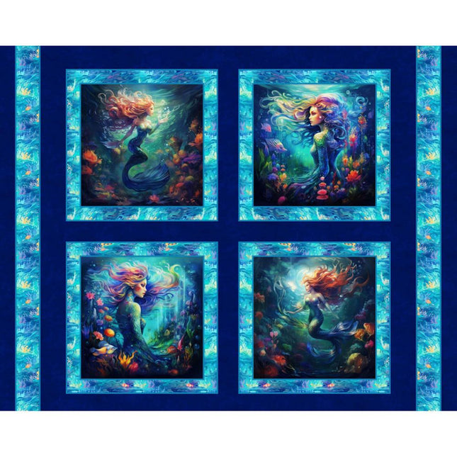 Mermaid of the Seas Cotton Pillow Panel