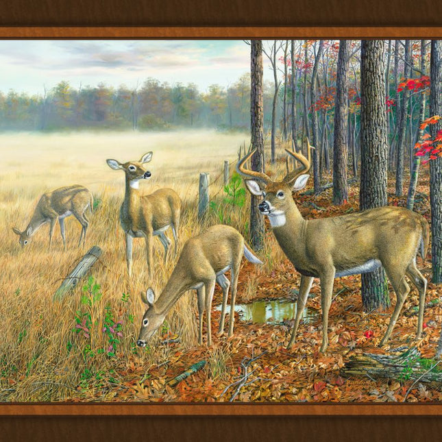 A Brand New Day Deer Panel Cotton Fabric