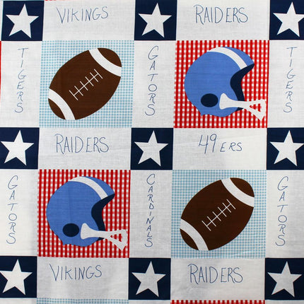 90" Wide Football Quilt Top Print Cotton Fabric