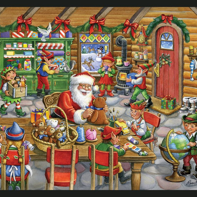 Santa's Toy Shop Panel Cotton Fabric