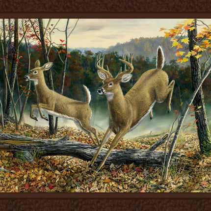Higher Ground Deer Panel Cotton Fabric