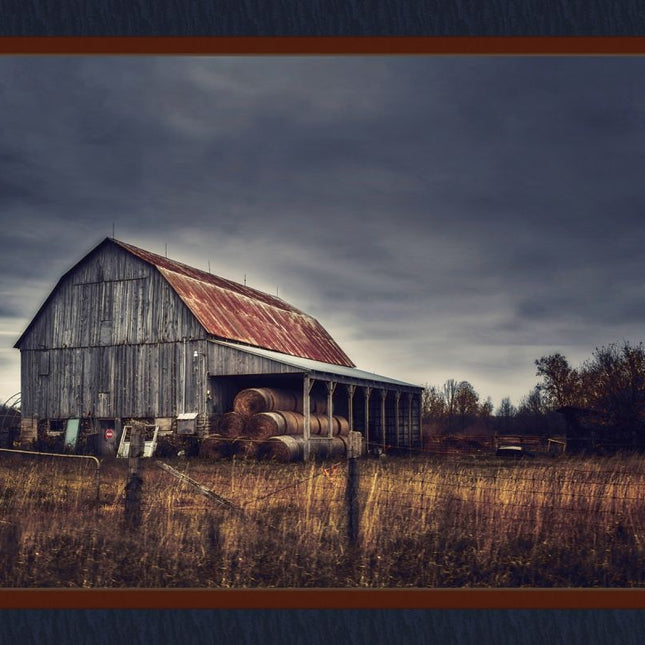 Dusk At The Farm Panel Cotton Fabric