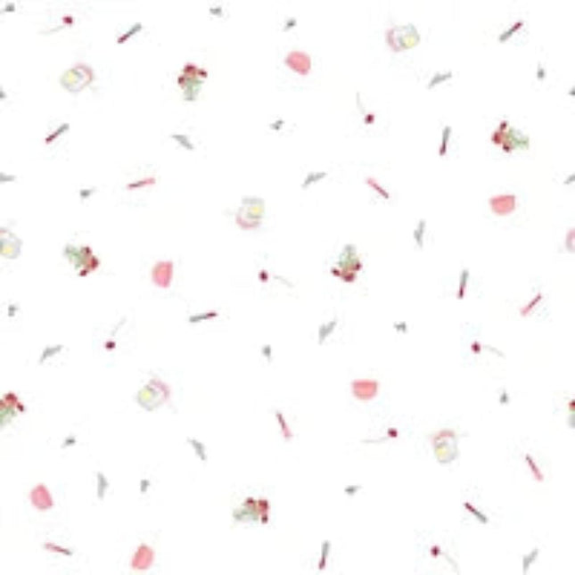 Flour & Flower Kitchen Tools White Cotton Fabric