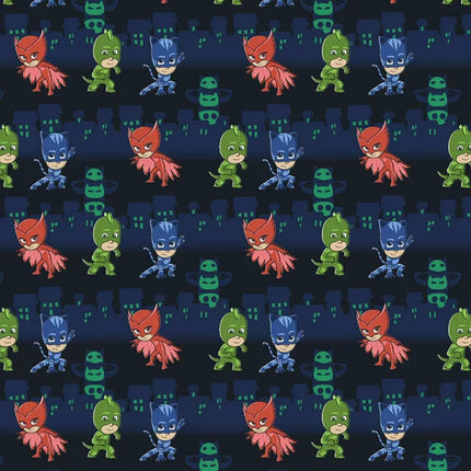 PJ Mask Into The Night Cotton Fabric - 1 Yard Precut