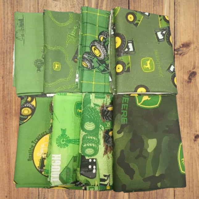 Assorted John Deere Green Fabric - 1 lb Scrap Bundle