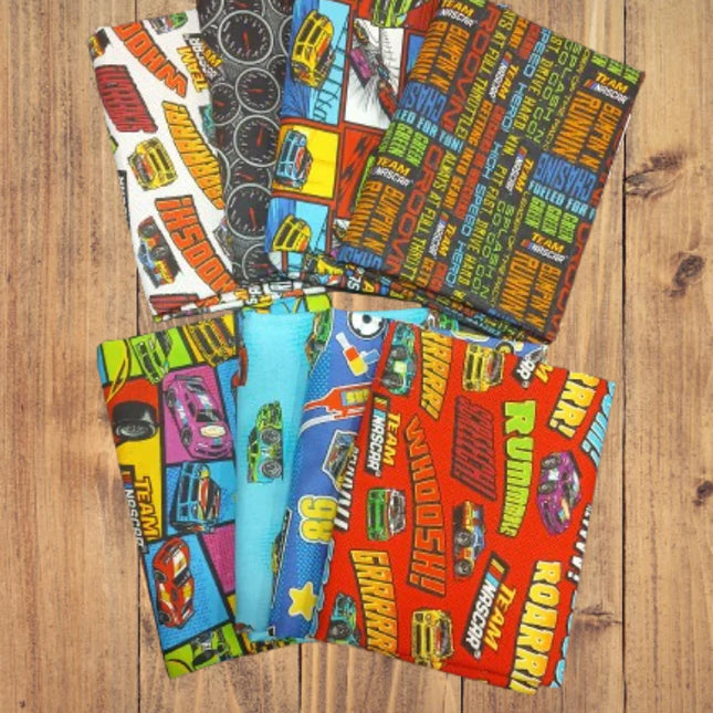 8 Half Yards  -Assorted Team NASCAR Half Yard Bundle
