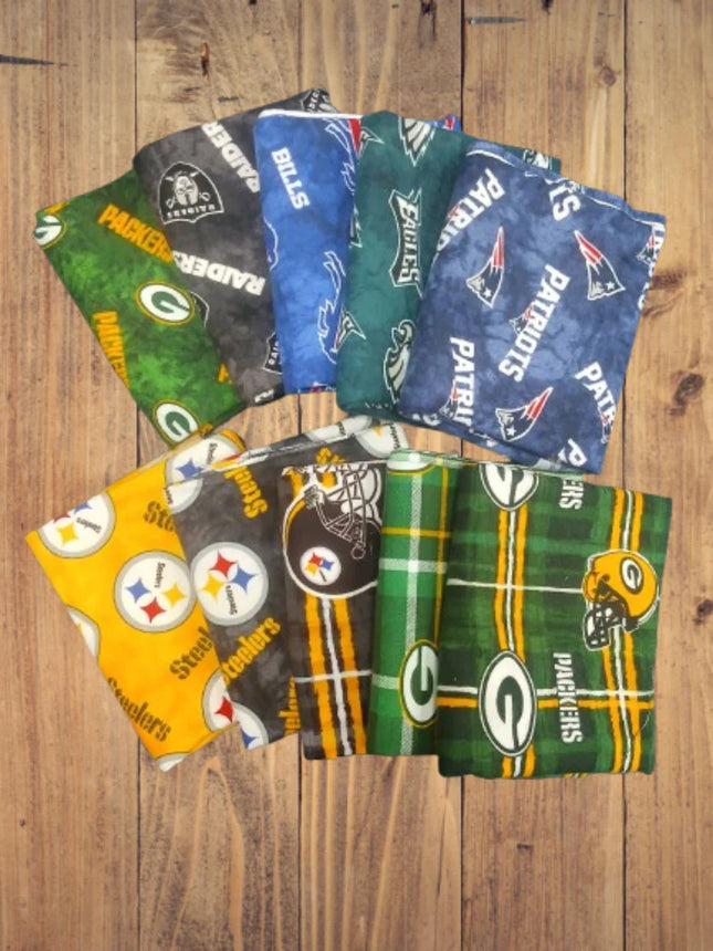 10 Half Yards  - Assorted NFL Football Flannel Half Yard Bundle