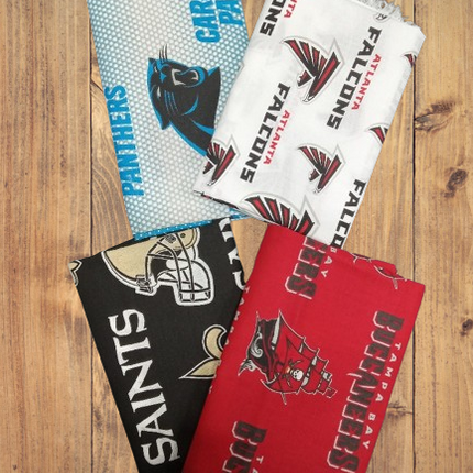 4 Fat Quarters - NFC South NFL Fat Quarter Bundle
