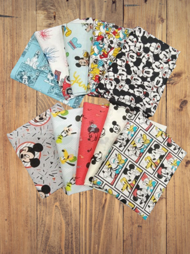 10 Fat Quarters -  Assorted Disney Mickey Mouse and Friends Fat Quarter Bundle