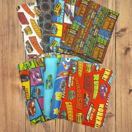 8 Fat Quarters -  Assorted Team NASCAR Fat Quarter Bundle