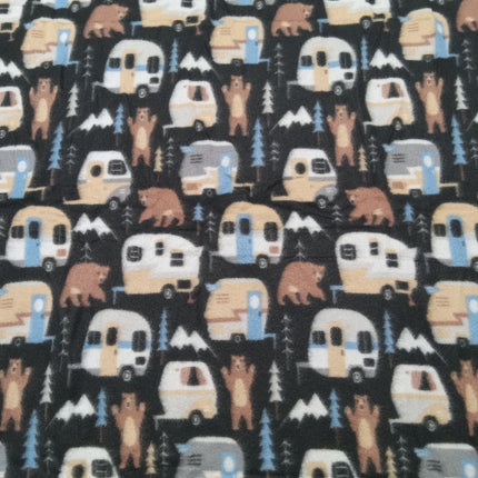 Camping Bear 50" x 60" Fleece Throw Blanket